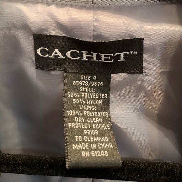 CACHET Gun METAL GLAM GLITZ TOP WRAP Style Sz 4 - Picture 4 of 8